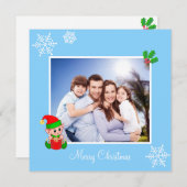 Aangepaste foto's en kleine Elf op Sky Blue (Voorkant / Achterkant)