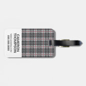 Aangepaste foto's en monogram Pixel geplakt in gri Bagagelabel (Achterkant horizontaal)