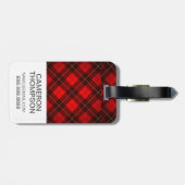 Aangepaste foto's en Monogram Wallace tartan achte Bagagelabel (Achterkant horizontaal)