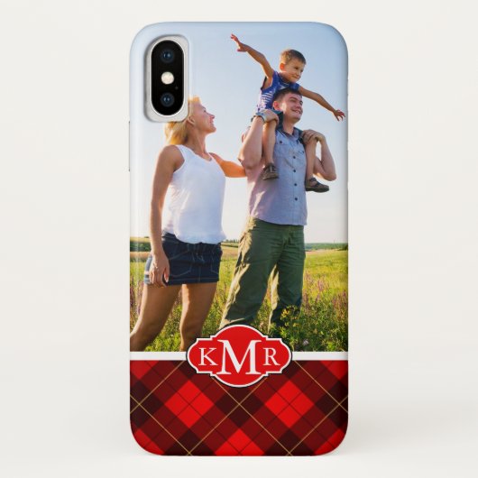 Aangepaste foto's en Monogram Wallace tartan achte Case-Mate iPhone Case (Achterkant)