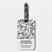 Aangepaste foto's en monogramschade bagagelabel (Achterkant verticaal)