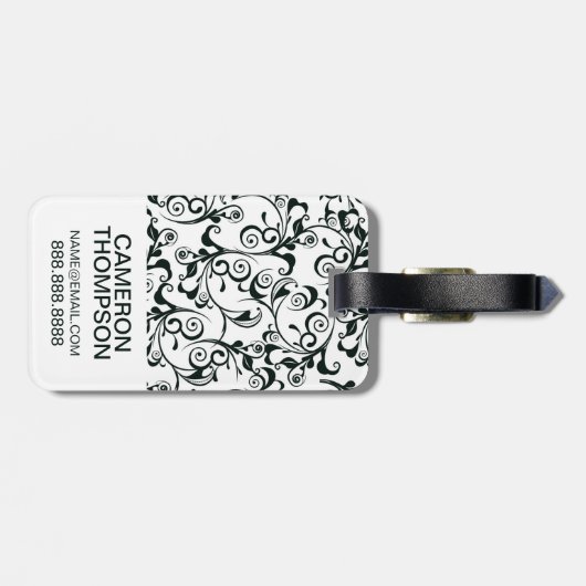 Aangepaste foto's en monogramschade bagagelabel (Achterkant horizontaal)