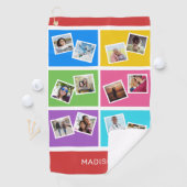 Aangepaste foto's en naam kleurrijk golfhanddoek (Insitu)