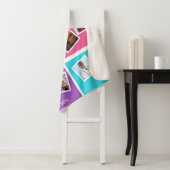 Aangepaste foto's en naam kleurrijk sherpa deken (In situ)