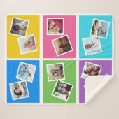 Aangepaste foto's en naam kleurrijk sherpa deken (Voorkant (horizontaal))