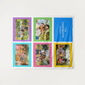 Aangepaste foto's en naam kleurrijk wandkleed (Voorkant (horizontaal))