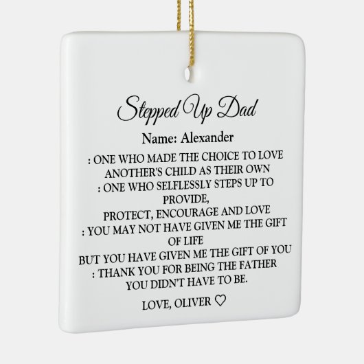 Aangepaste foto's en naam van Pap Quote opvoeren Keramisch Ornament (Rechts)