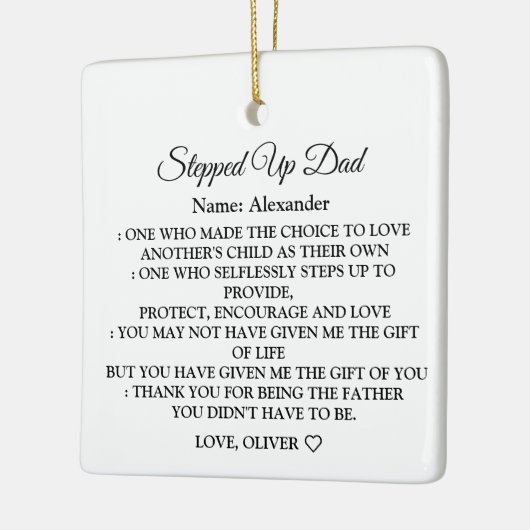 Aangepaste foto's en naam van Pap Quote opvoeren Keramisch Ornament (Links)