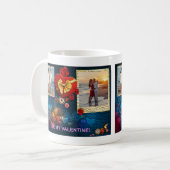 Aangepaste foto's en naamhart Mijn Valentijn mozaï Koffiemok (Voorkant links)