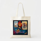 Aangepaste foto's en naamhart Mijn Valentijn mozaï Tote Bag (Voorkant)