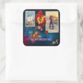 Aangepaste foto's en naamhart Mijn Valentijn mozaï Vierkante Sticker (Tas)