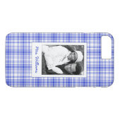 Aangepaste foto's en namen Blauw Wit Geplakt 2 Case-Mate iPhone Case (Achterkant (Horizontaal))