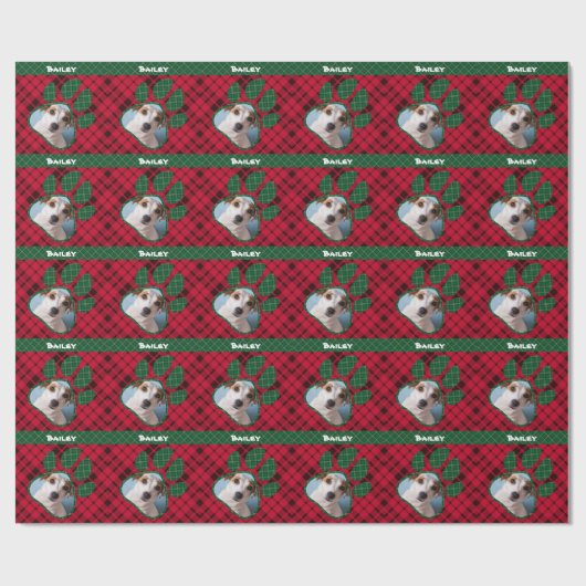 Aangepaste foto's en namen, groene buffelpagina's cadeaupapier (Vlak)