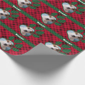 Aangepaste foto's en namen, groene buffelpagina's cadeaupapier (Hoek)