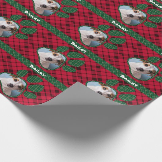 Aangepaste foto's en namen, groene buffelpagina's cadeaupapier (Hoek)