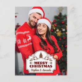 Aangepaste foto's en namen kerstbriefkaart briefkaart