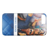 Aangepaste foto's en tekst donkerblauwe hi-tech ac Case-Mate iPhone case (Achterkant (Horizontaal))