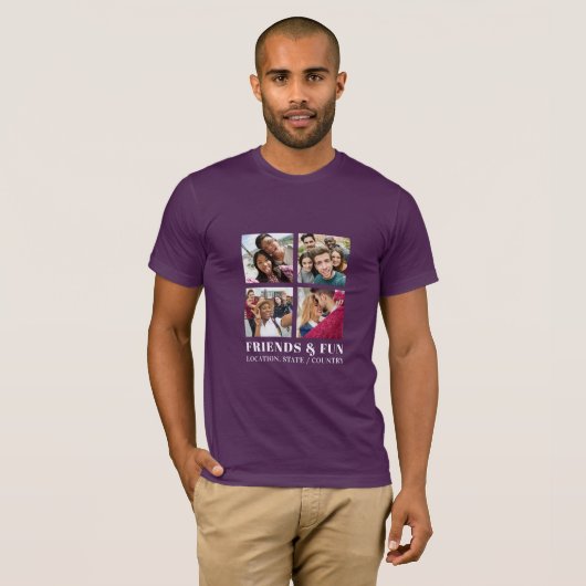 Aangepaste foto's en tekst t-shirt (Voorkant volledig)