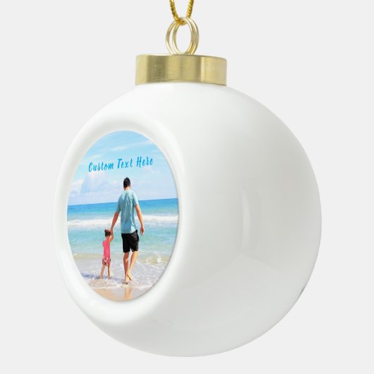 Aangepaste foto's en tekst - Uw eigen ontwerp - Be Keramische Bal Ornament (Rechts)