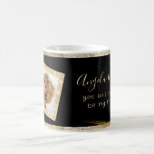 Aangepaste foto's en tekst zwart Gold Glitter Tren Koffiemok (Center)