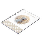 Aangepaste foto's en witte petten op beige en Jouw Notitieboek (Linkerzijde)