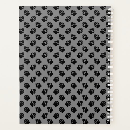 Aangepaste foto's en zwarte petten op grijs en Jou Planner (Achterkant)