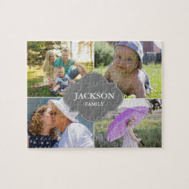 Aangepaste foto's familienaam multi-afbeeldingen legpuzzel
