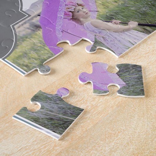Aangepaste foto's familienaam multi-afbeeldingen legpuzzel (Zijkant)
