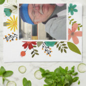 Aangepaste foto's Floral Lijst Sjabloon keukenhand Theedoek (Gevouwen)