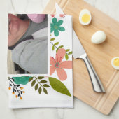 Aangepaste foto's Floral Lijst Sjabloon keukenhand Theedoek (Quarter Fold)