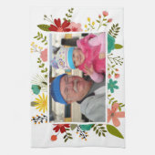 Aangepaste foto's Floral Lijst Sjabloon keukenhand Theedoek (Verticaal)