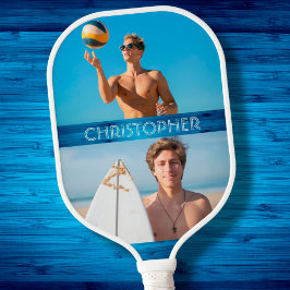 Aangepaste foto's Gepersonaliseerde naam Moderne T Pickleball Paddle