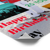 Aangepaste foto's gepersonaliseerde verjaardagsmag poster (Hoek)