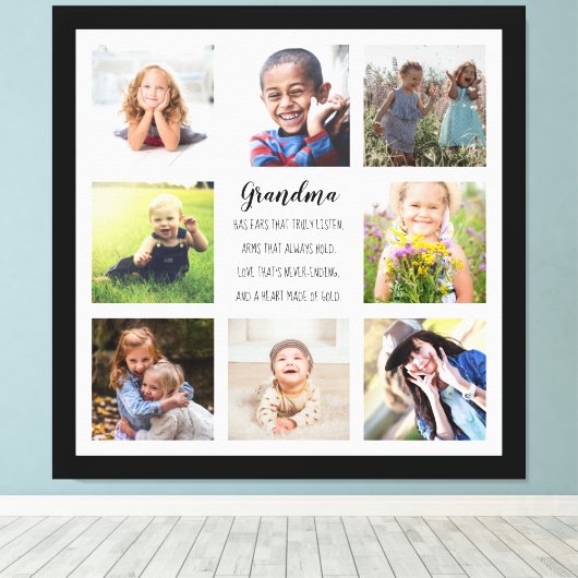 Aangepaste foto's Grandma Quote Stretched Canvas a (Insitu (Houten vloer))
