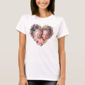 Aangepaste foto's Happy Moederdag Cute Flower Hear T-shirt (Voorkant)