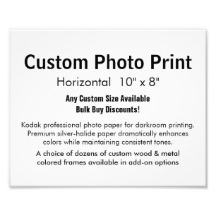 Aangepaste foto's - Horizontaal 10 x 8 inch Foto Afdruk