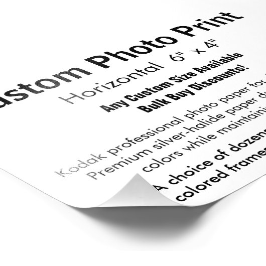 Aangepaste foto's - Horizontaal 6 x 4 inch Foto Afdruk (Hoek)