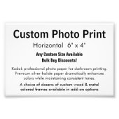 Aangepaste foto's - Horizontaal 6 x 4 inch Foto Afdruk (Voorkant)