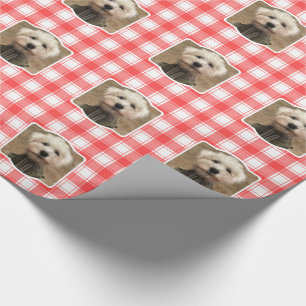 Aangepaste foto's in landstaal, rood en wit cadeaupapier