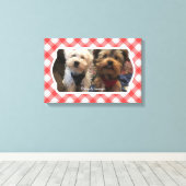 Aangepaste foto's in landstaal, rood en wit canvas afdruk (Insitu (Houten vloer))
