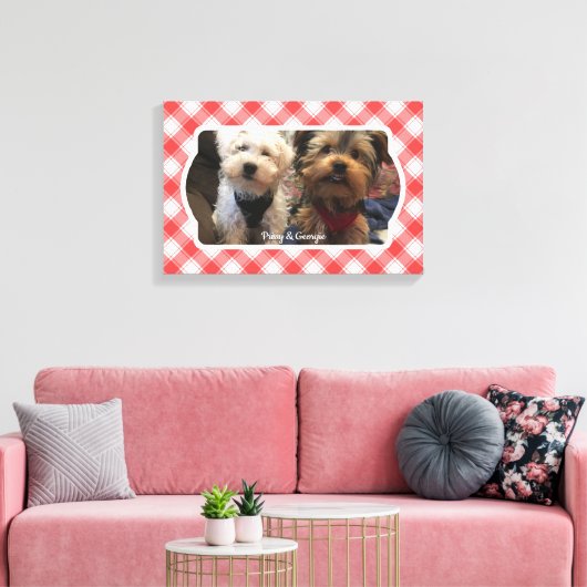 Aangepaste foto's in landstaal, rood en wit canvas afdruk (Insitu (Woonkamer))