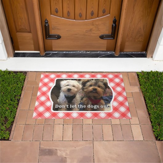 Aangepaste foto's in landstaal, rood en wit deurmat (Buiten)