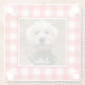 Aangepaste foto's in landstaal, rood en wit glazen onderzetter (Achterkant)