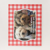 Aangepaste foto's in landstaal, rood en wit legpuzzel (Verticaal)