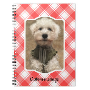 Aangepaste foto's in landstaal, rood en wit notitieboek