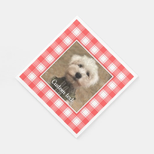 Aangepaste foto's in landstaal, rood en wit servet (Hoek)