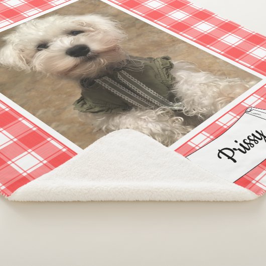 Aangepaste foto's in landstaal, rood en wit sherpa deken (3/4)