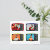 Aangepaste foto's in  tv's Pop Art Style Briefkaart (Staand voorkant)
