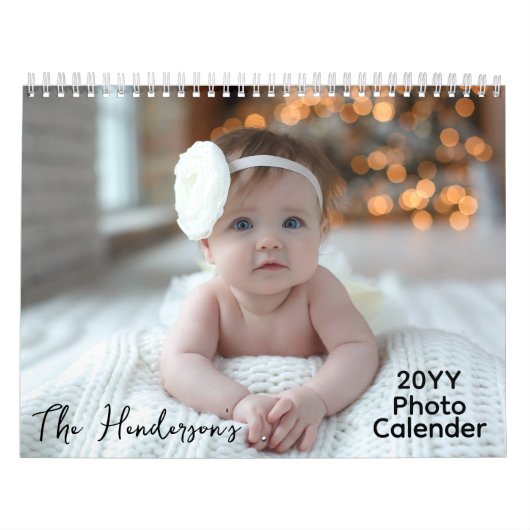 Aangepaste foto's kalender | Bewerkbare jaartekst (Hoes)