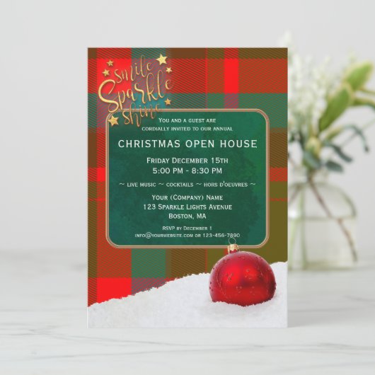 Aangepaste foto's Kerstvakantie uitnodiging of Kaa (Staand voorkant)